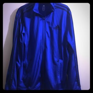 SOLD Adidas track jacket blue/black striped LG